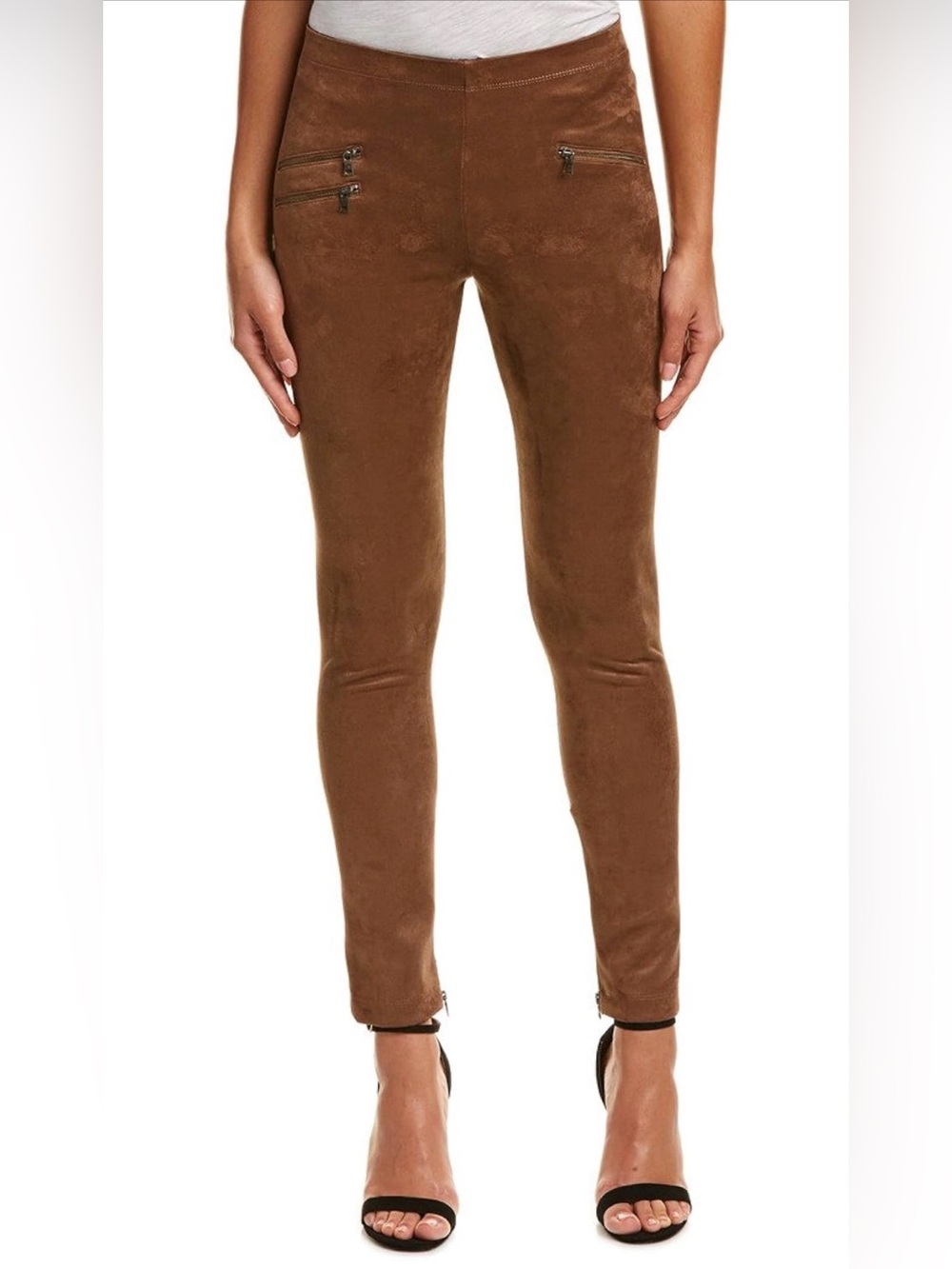 NWT Bcbg Maxazria Brown Faux Suede Moris High Rise Leggings Size Medium